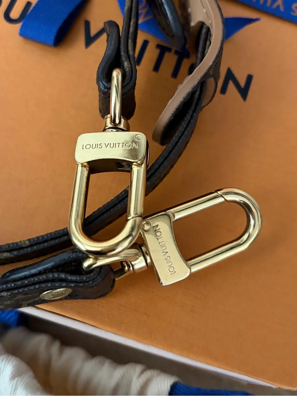 Louis Vuitton Monogram Adjustable Shoulder Strap in Brown and Tan - Picture 8 of 8